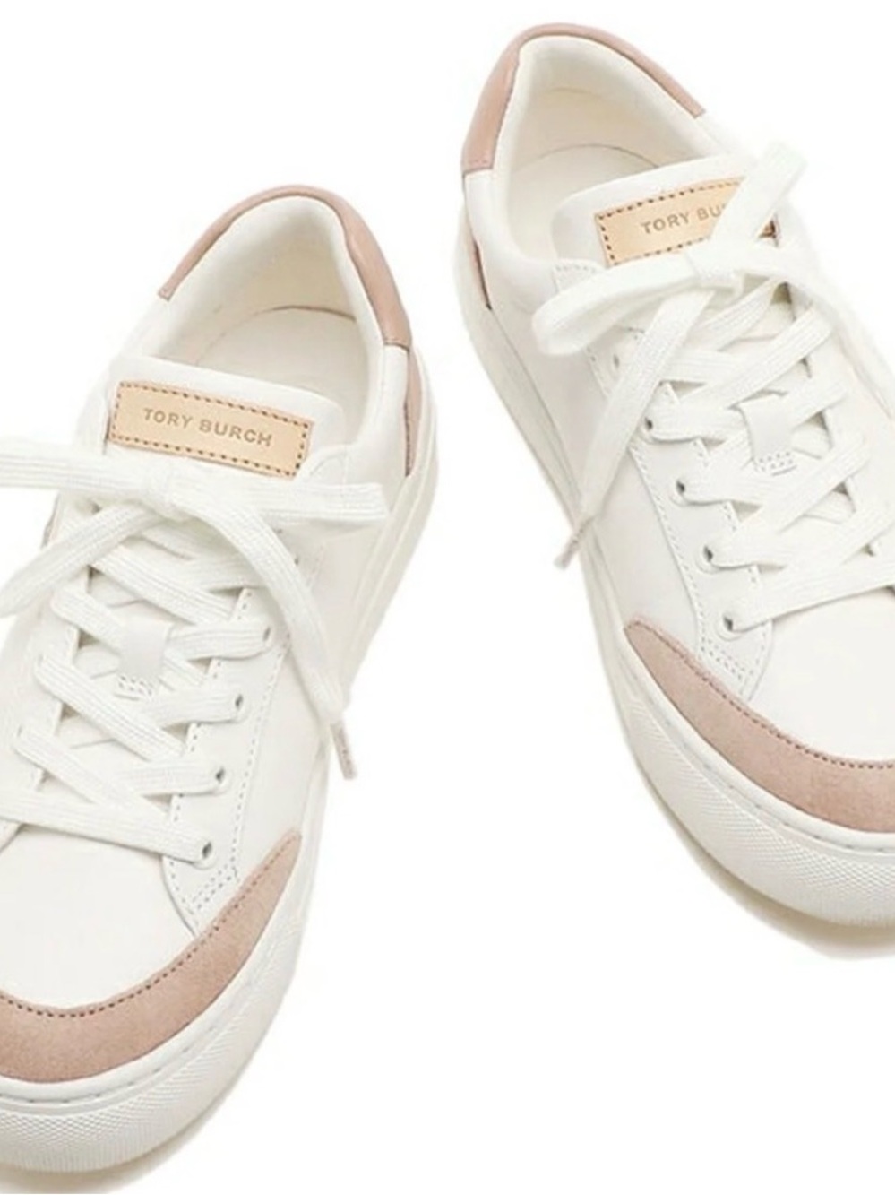 Tory Burch colorblock Bari Nappa Pink White Sneaker - Picture 3 of 9